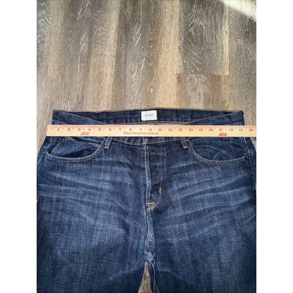 Hudson Blue Denim Jeans Men's Size 38 Button Fly Made In USA - Picture 10 of 14
